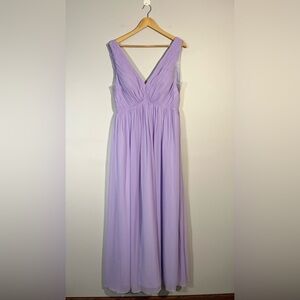 Azazie Lavender V-Neck Chiffon Maxi Dress